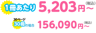 30ページ 30冊の場合、141,790円（税込）～1冊あたり4,726円（税込）